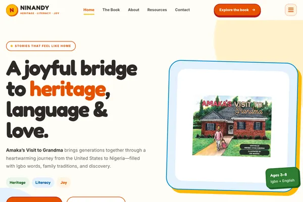 Amaka Kids Books Publishing website designed by Skillsquared