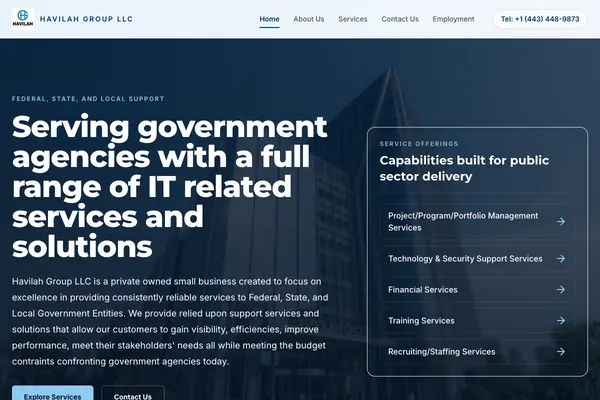 Havcon Group Corporate website designed by Skillsquared