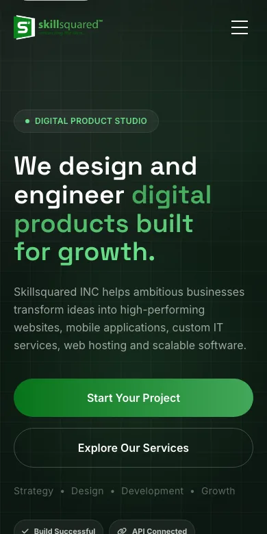 Skillsquared mobile website designed by Skillsquared