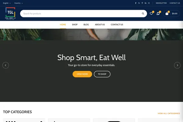 Total Goods LLC Business website designed by Skillsquared