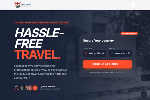 Up & Running Transit Transportation website designed by Skillsquared