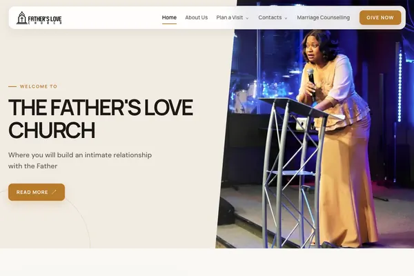 Father's Love Church Church & Community website designed by Skillsquared