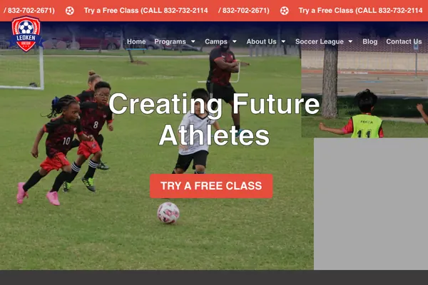 Leoken Soccer Sports website designed by Skillsquared