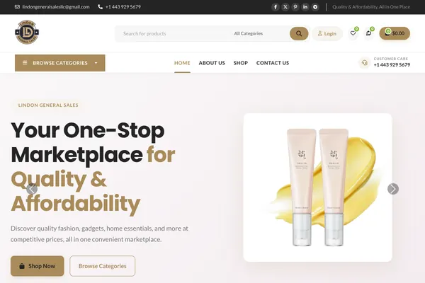 Lindon General Sales Sales & Services website designed by Skillsquared