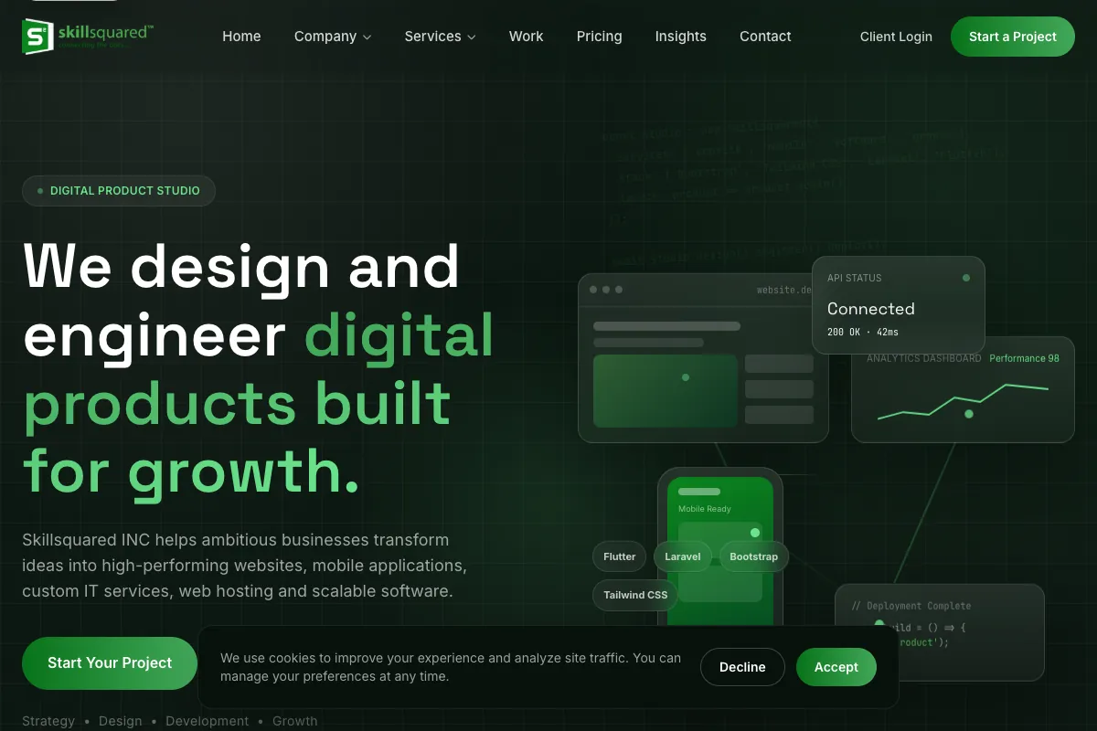 Skillsquared Digital Services website designed by Skillsquared