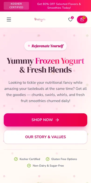 Yogola Ada Taste mobile website designed by Skillsquared